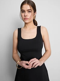 Cotton-Rich Ponte Mini Dress