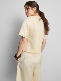 Cotton-Blend Tailored Short-Sleeve Blazer