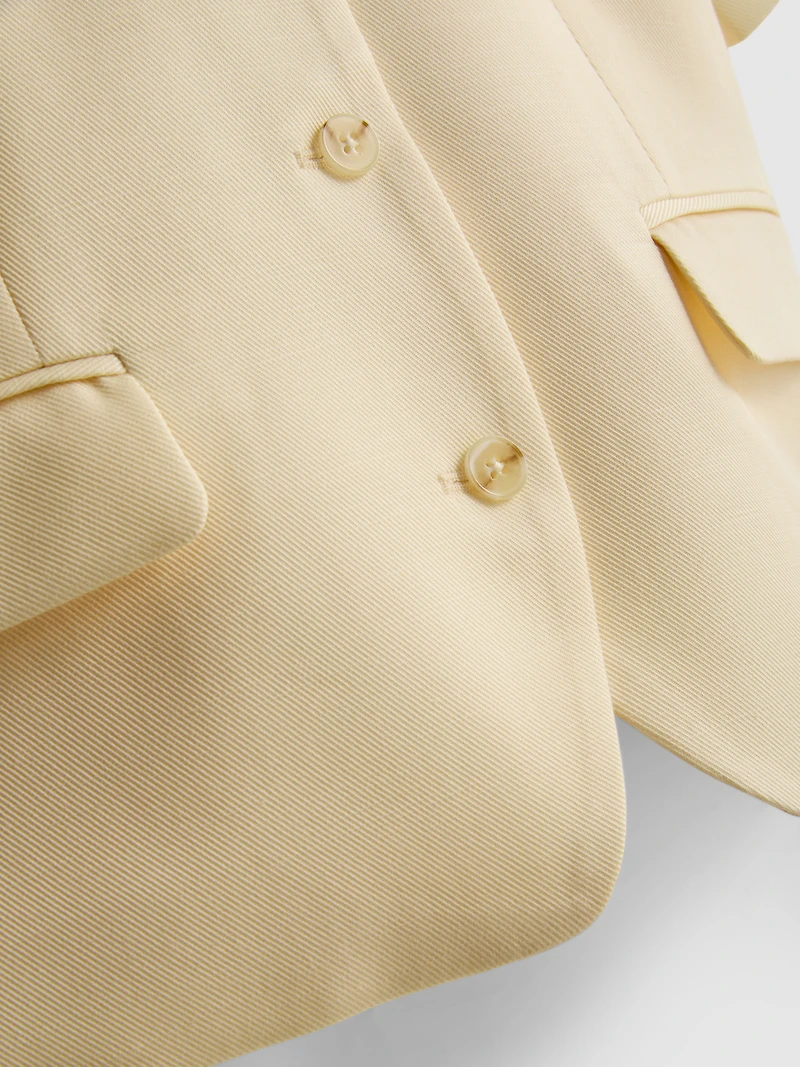 Cotton-Blend Tailored Short-Sleeve Blazer