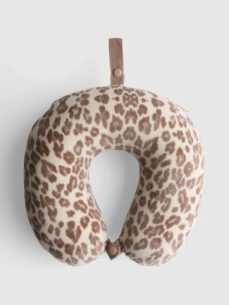 Leopard Print Memory Foam Travel Pillow