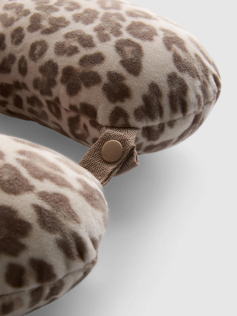 Leopard Print Memory Foam Travel Pillow