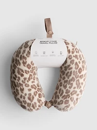 Leopard Print Memory Foam Travel Pillow
