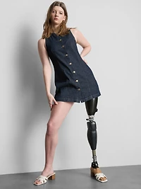 Cotton Denim Button Down Mini Dress