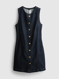 Cotton Denim Button Down Mini Dress