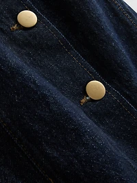 Cotton Denim Button Down Mini Dress