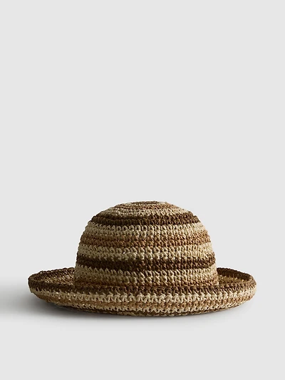 Stripe Woven Bucket Hat