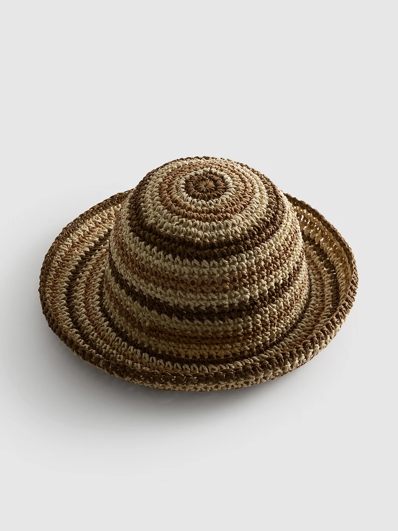 Stripe Woven Bucket Hat
