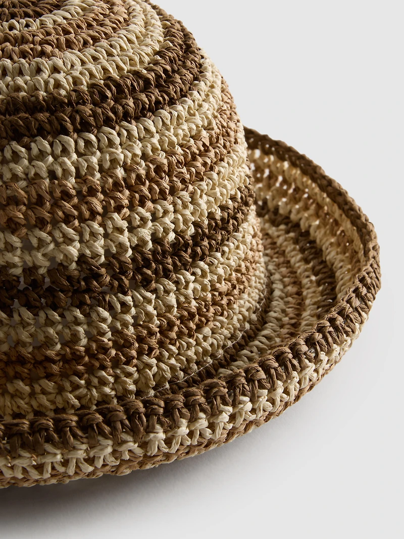 Stripe Woven Bucket Hat