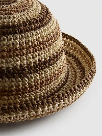 Stripe Woven Bucket Hat