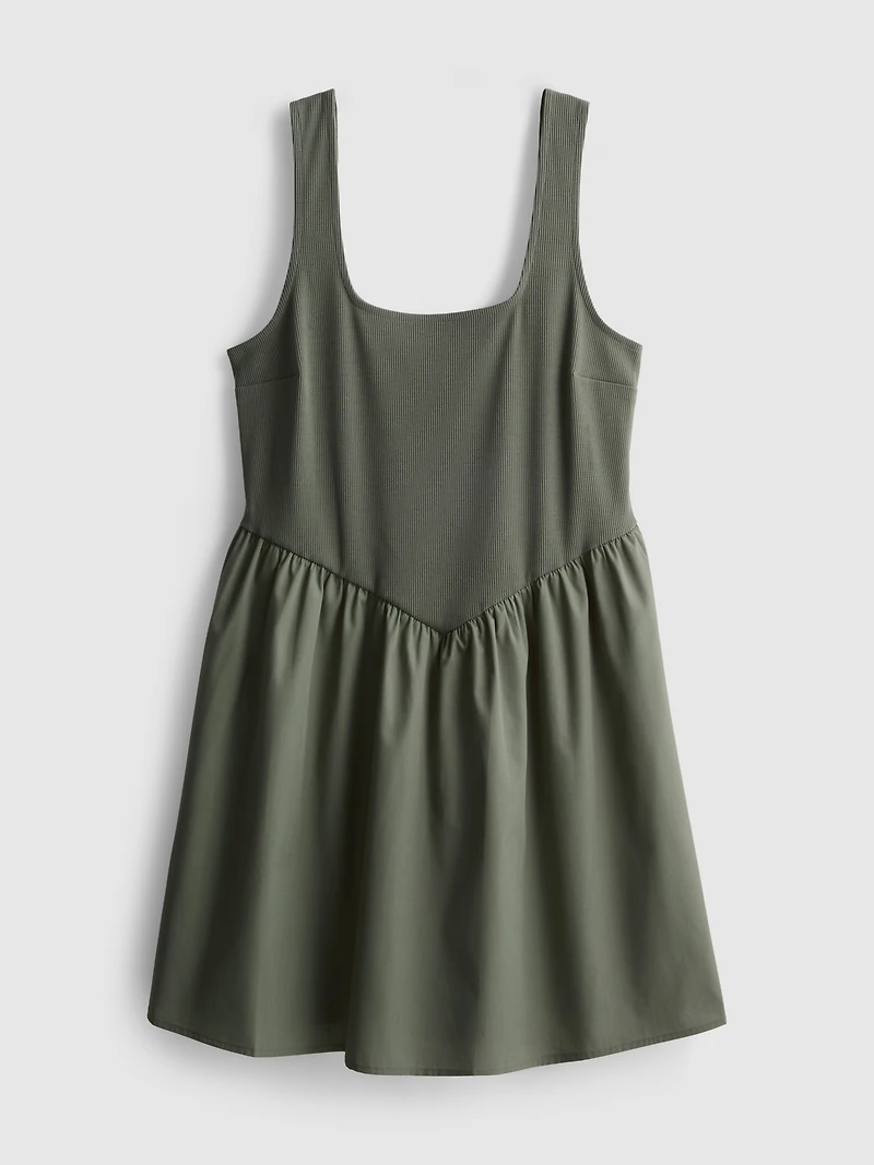 Cotton Blend Corset Mini Dress
