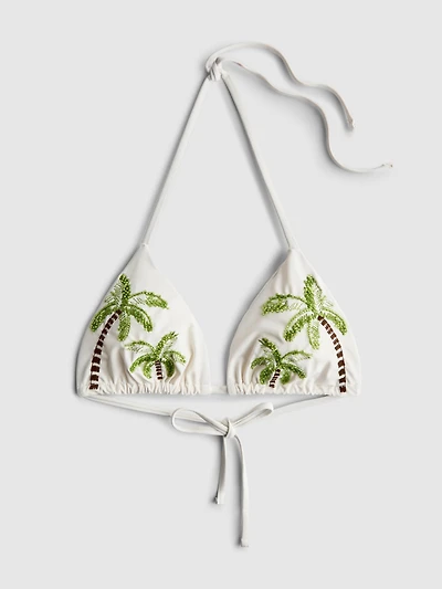 Paula Echevarría Beaded Palm Tree Triangle Bikini Top