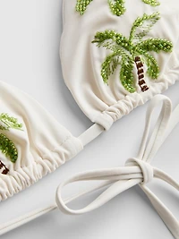 Paula Echevarría Beaded Palm Tree Triangle Bikini Top