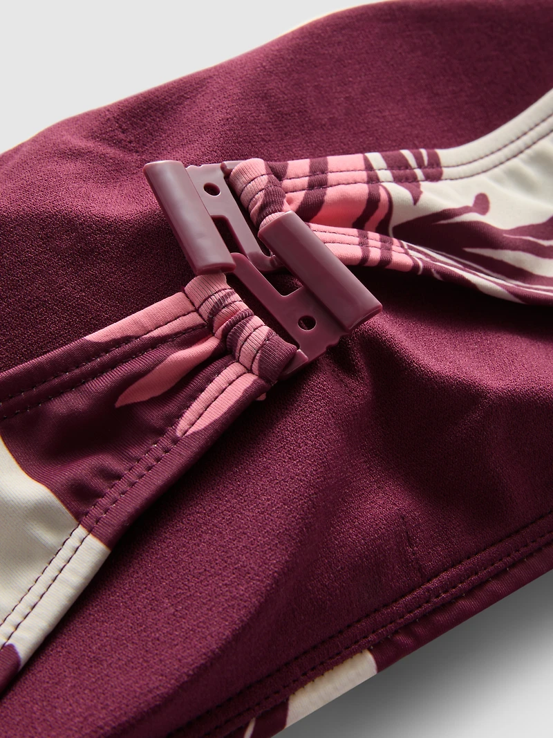 Tropical Print Bandeau Bikini Top