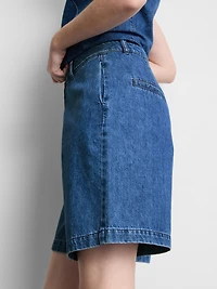 Cotton Denim Bermuda Shorts