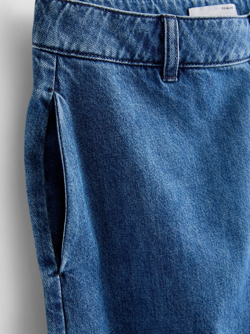 Cotton Denim Bermuda Shorts