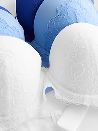 3pk A-E Lace Push-Up Bras
