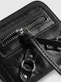 Distressed Zip-Up Purse