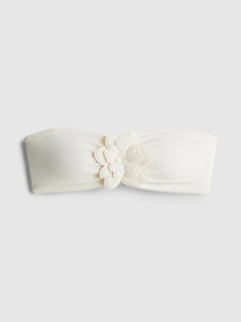 3D Flower Bandeau Bikini Top