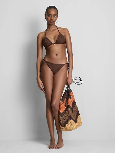 Black Crochet Triangle Bikini Top