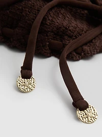 Black Crochet Triangle Bikini Top