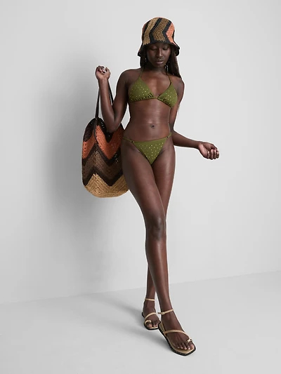 Studded Rhinestone Bikini Bottoms