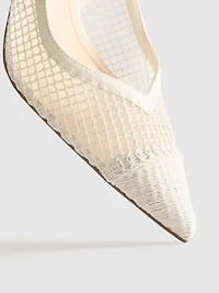 Wide-Fit Mesh Slingback Heels