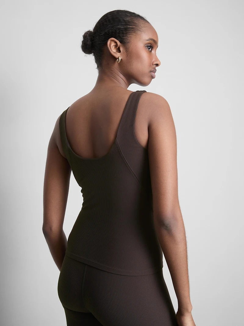 Ribbed V-Neck Active Tank