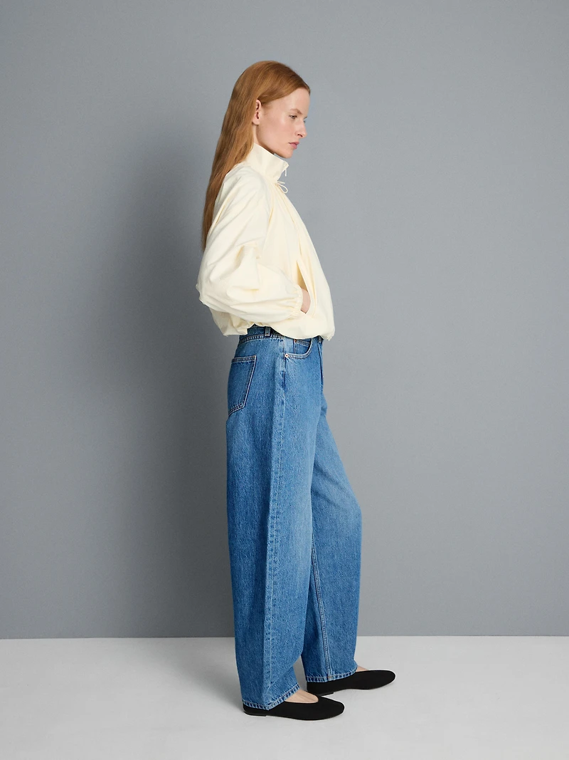 Ultimate Cotton Denim Barrel-Leg Jeans