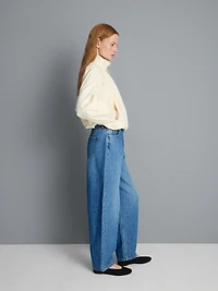 Ultimate Cotton Denim Barrel-Leg Jeans