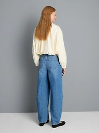 Ultimate Cotton Denim Barrel-Leg Jeans
