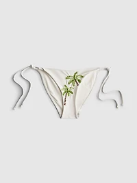 Paula Echevarría Beaded Palm Tree Side-Tie Bikini Bottoms