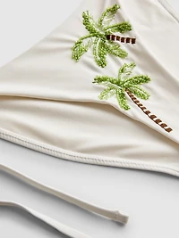 Paula Echevarría Beaded Palm Tree Side-Tie Bikini Bottoms