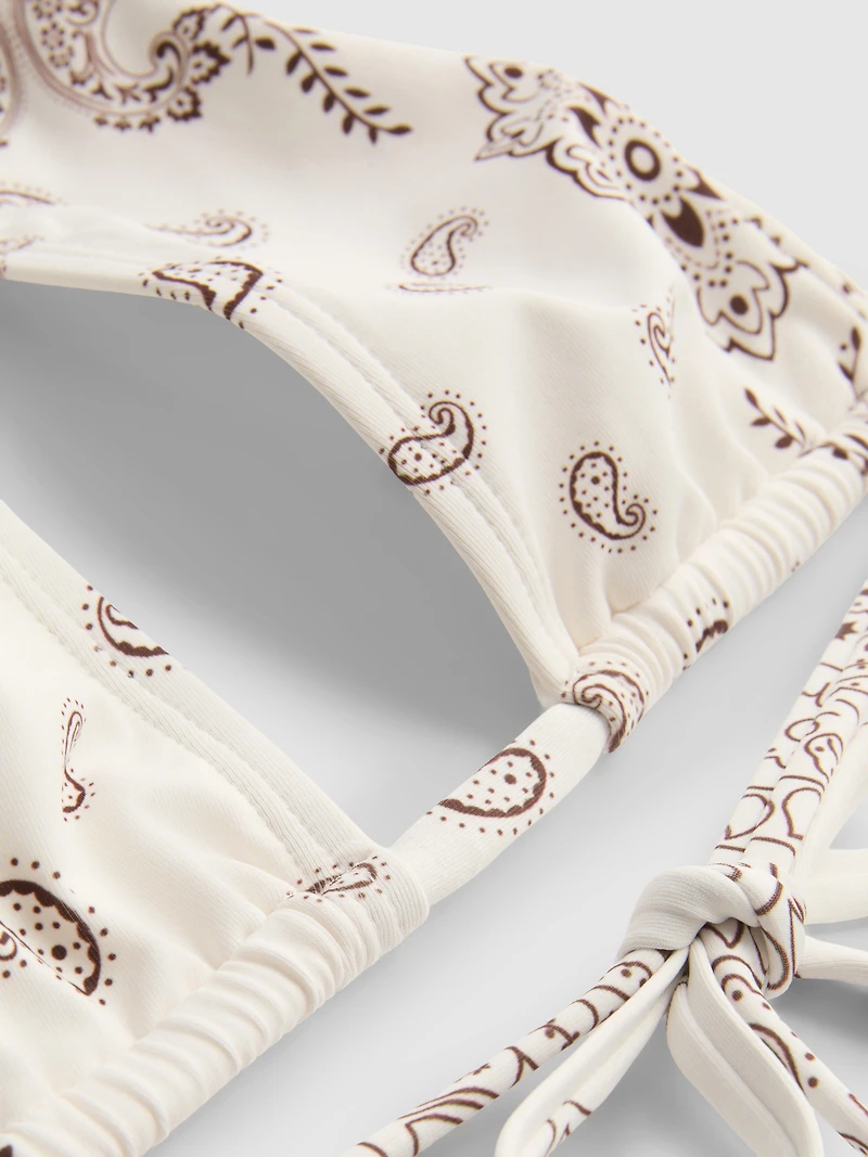 Bandana-Print Halter-Neck Bikini Top