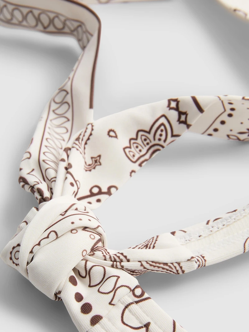 Bandana-Print Halter-Neck Bikini Top