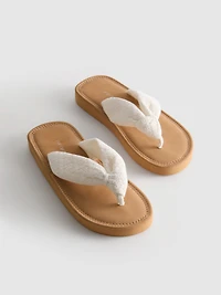 Knot-Detail Thong Sandals