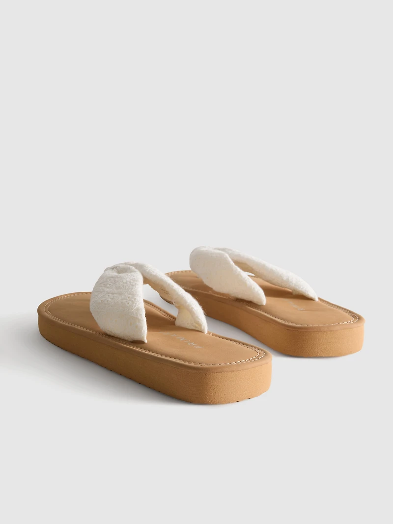 Knot-Detail Thong Sandals