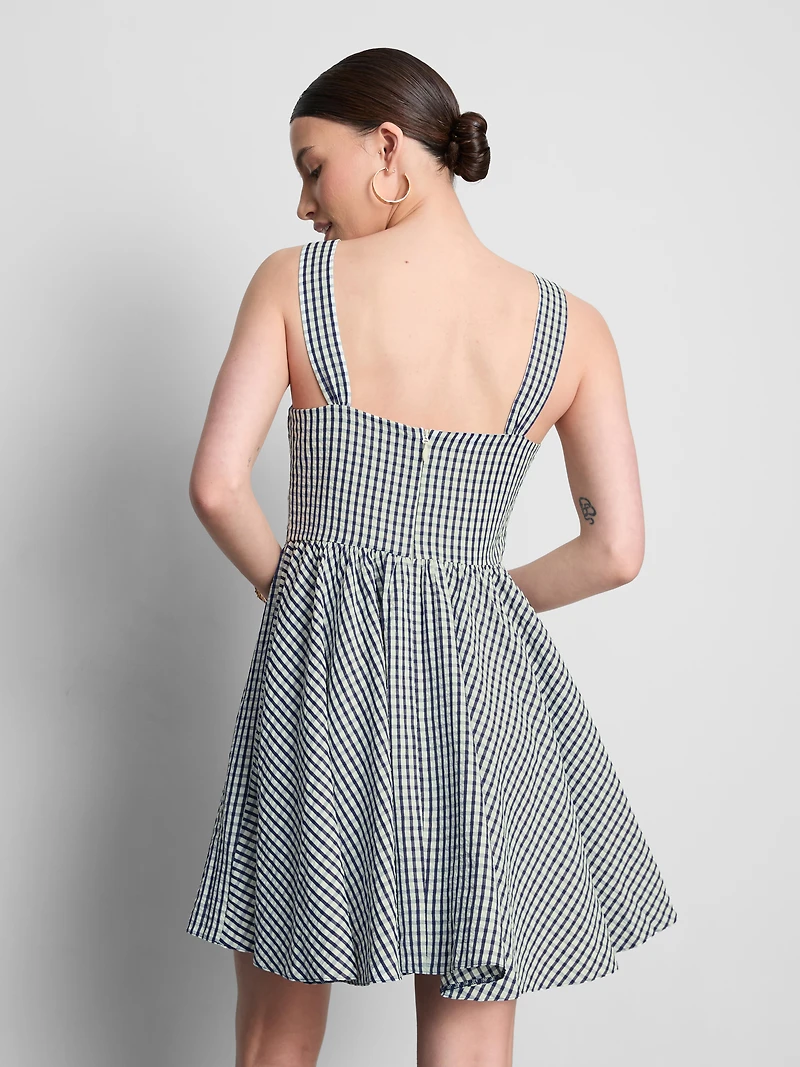 Gingham Corset Mini Dress