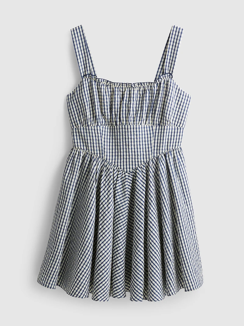 Gingham Corset Mini Dress
