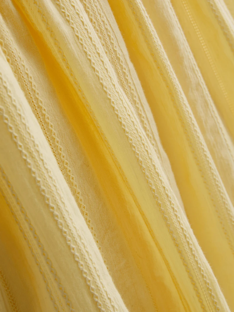 Cotton Shirred Bodice Mini Dress