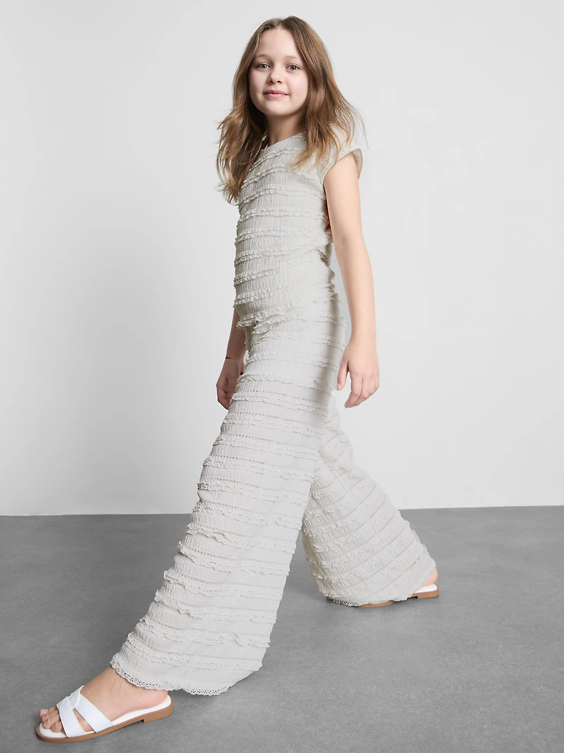 7-15yrs | Textured Wide-Leg Pants