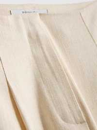 Textured Pleated Wide Leg Pants