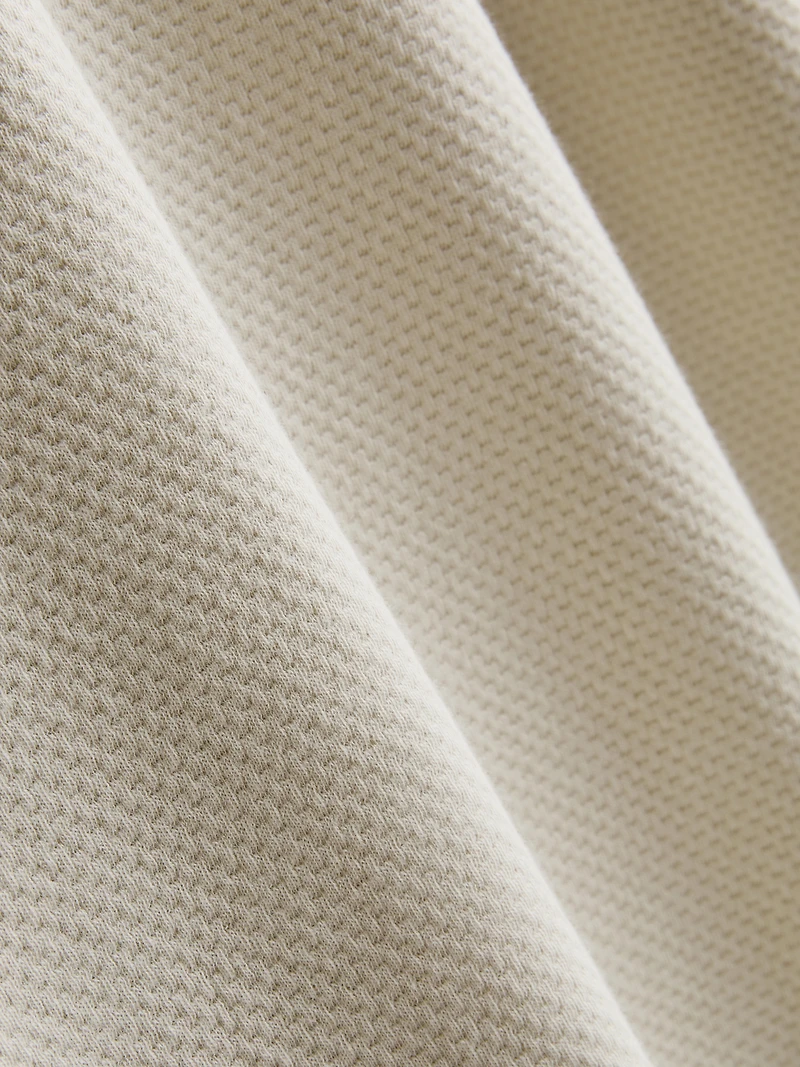 Textured Zip-Neck Polo Shirt