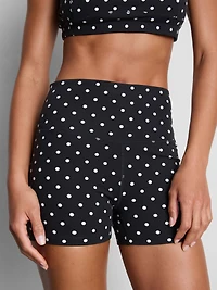 High-Waisted Polka Dot Yoga Shorts
