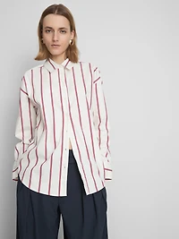The Edit Cotton-Rich Striped Poplin Shirt
