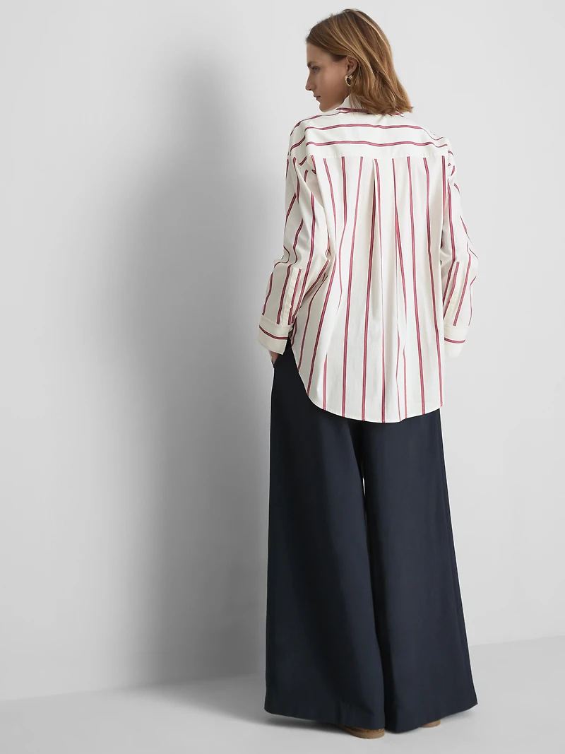 The Edit Cotton-Rich Striped Poplin Shirt