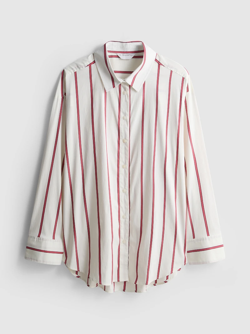 The Edit Cotton-Rich Striped Poplin Shirt