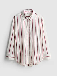 The Edit Cotton-Rich Striped Poplin Shirt