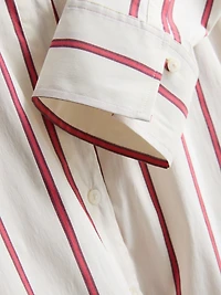 The Edit Cotton-Rich Striped Poplin Shirt