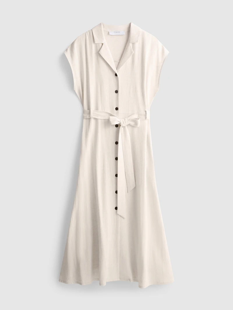 Short Sleeve Midi Shirt Dress