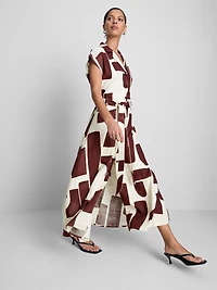 Short Sleeve Midi Shirt Dress